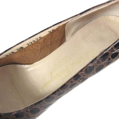 サルヴァトーレフェラガモ Salvatore Ferragamo ヴァラリボン クロコ型