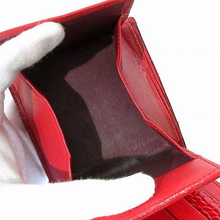 JRA クロコダイル レザー 財布 二つ折り 赤 レッド ウォレット レディース｜vectorpremium｜06