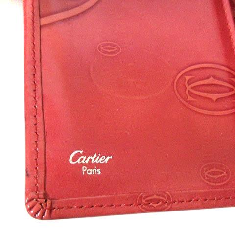 カルティエ Cartier ハッピーバースデイ 二つ折り 財布 エナメル カーフスキン L3001378 赤 レッド ■GY18 レディース｜vectorpremium｜06