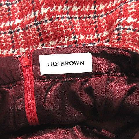 リリーブラウン Lily Brown 23AW ツイードチェックミニスカショーパン スカパン ショートパンツ ビット金具 赤 レッド 0 レディース｜vectorpremium｜04