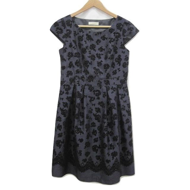 中古 エニィスィス エニシス Anysis ワンピース 紺 2 フレンチスリーブ ひざ丈 花柄 ワンピース ネイビー レディース ベクトル 古着 087 ブランド古着販売のベクトル 通販 Yahoo ショッピング