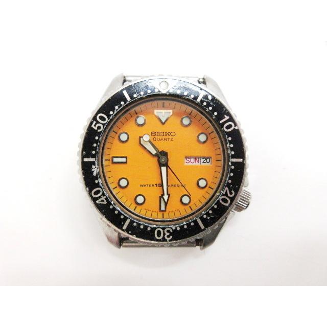 セイコー SEIKO ダイバー 6458-600A クオーツ 腕時計 オレンジ文字盤 