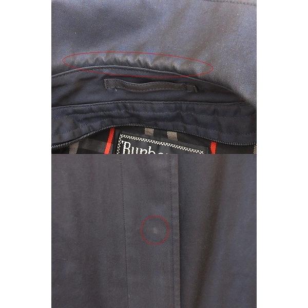 【中古】バーバリーズ Burberrys ステンカラーコート ネイビー コットン 9AR 裏チェック アウター トレンチコート バーバリーズ Burberrys ステンカラーコート ネイビー コットン 9AR 裏