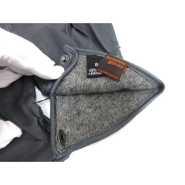 未使用品 セルモネータ グローブス Sermoneta gloves レザーグローブ グレー系 サイズ8 1/2 手袋_5
