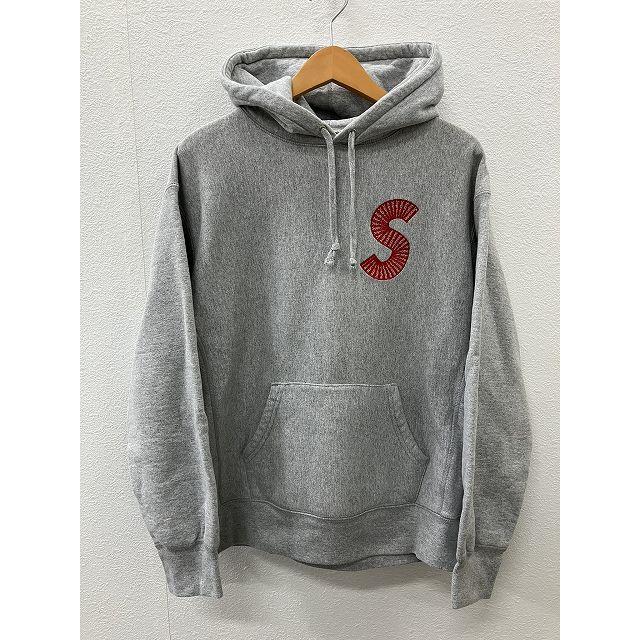 シュプリーム SUPREME S Logo Hooded Sロゴ刺繍 パーカ Small グレー 