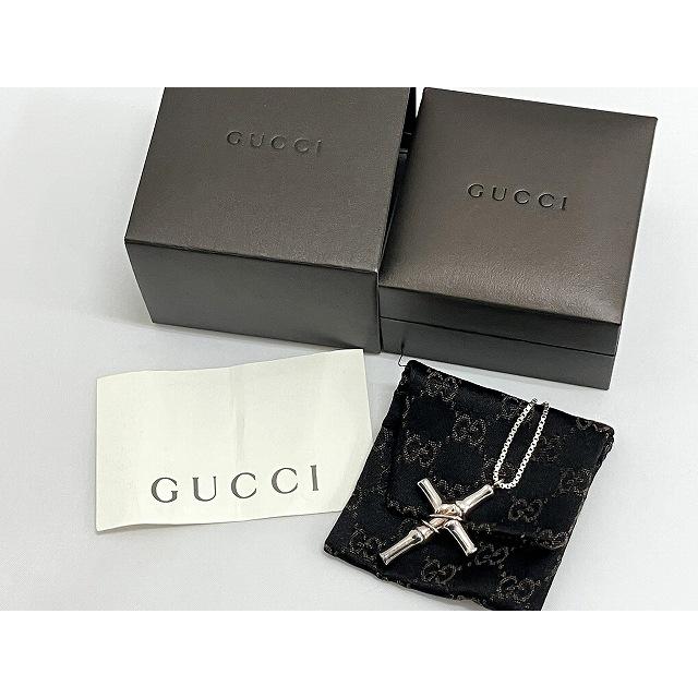 GUCCI グッチ バンブークロス ネックレス sv925 シルバー GUCCI グッチ バンブークロス ネックレス sv925 シルバー