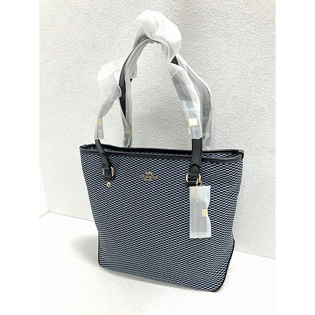 COACH 未使用品 コーチ キャンバス×レザー トートバッグ 青系 F20936  