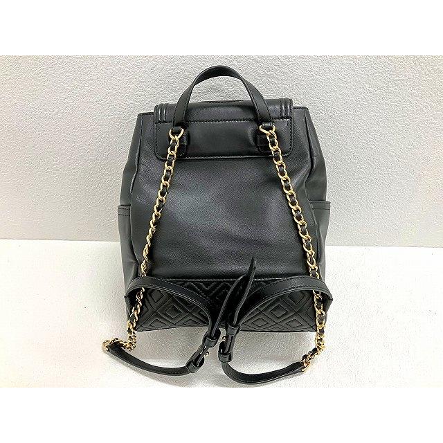 TORY BURCH（トリーバーチ） ラムレザー 巾着型リュックサック 黒 美品 