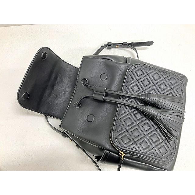 TORY BURCH（トリーバーチ） ラムレザー 巾着型リュックサック 黒 美品 