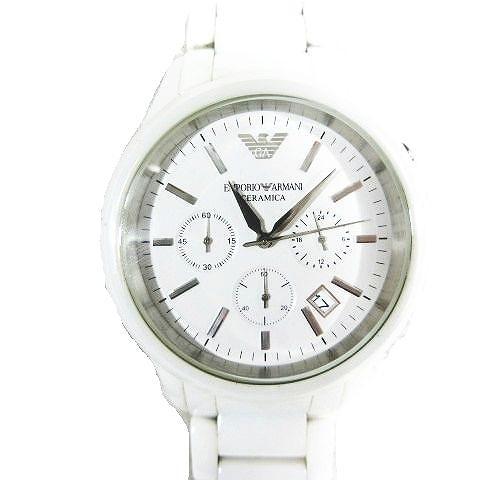 中古 エンポリオアルマーニ Emporio Armani クロノグラフ 腕時計 ウォッチ Ar1453 セラミカ セラミック 白 ホワイト クォーツ メンズ ベクトル 古着 095 ブランド古着販売のベクトル 通販 Yahoo ショッピング