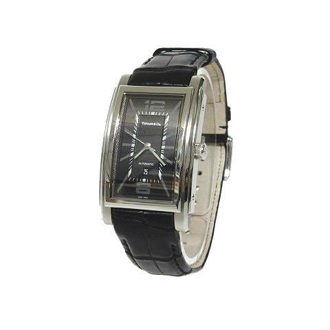 21春の新作 Co Tiffany 中古 ティファニー 古着 ベクトル メンズ 黒 ブラック 型押しレザーベルト 自動巻き ウォッチ 腕時計 オートマチック グランド Co Tiffany 中古 ティファニー Co Tiffany メンズ腕時計 Www Reinnec Cl