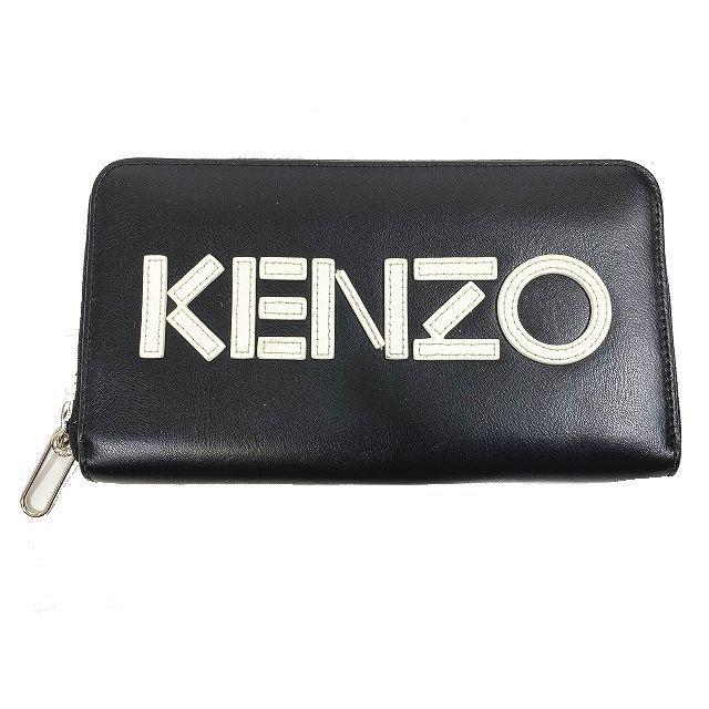 ケンゾー Kenzo ロゴ入り レザー ラウンドファスナー ウォレット 長財布 Kenzo Paris Lng Prse Ld00 黒 ブラック メンズ レディース 095 ブランド古着販売のベクトル 通販 Yahoo ショッピング