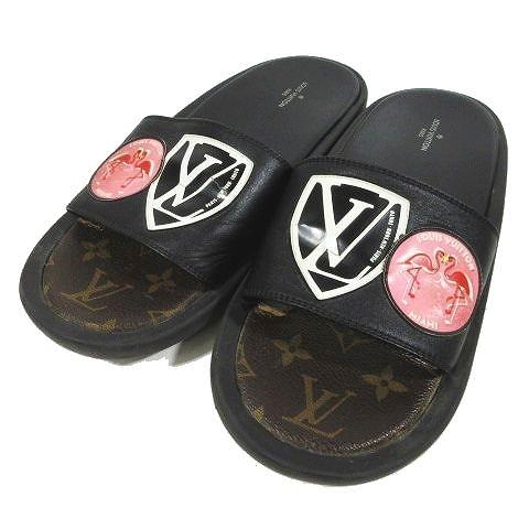 ルイヴィトン Louis Vuitton ワールドツアー モノグラム スライド サンダル スポーツ ビーチ スリッパ 39 黒 メンズ レディース A05 095 ブランド古着販売のベクトル 通販 Yahoo ショッピング