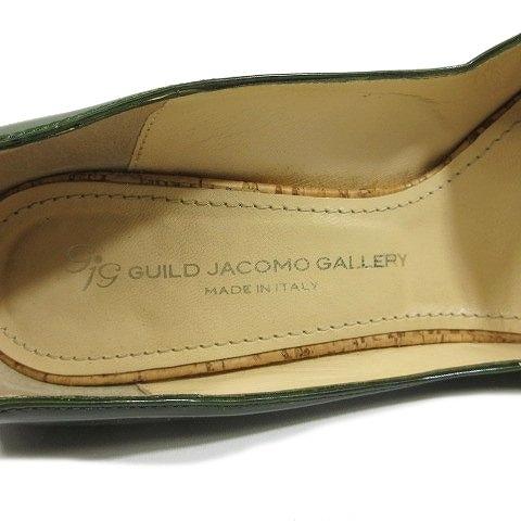 ギルドジャコモギャラリー GUILD JACOMO GALLERY パンプス オープントゥ ハイヒール 編み込み エナメル シューズ 34.5 緑/1 レディース｜vectorpremium｜06