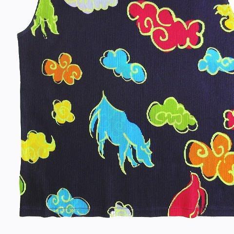 PLEATS PLEASE カットソー　　動物モチーフ PLEATS PLEASE Tiger Cat Print Pleated Long Sleeve Shirt