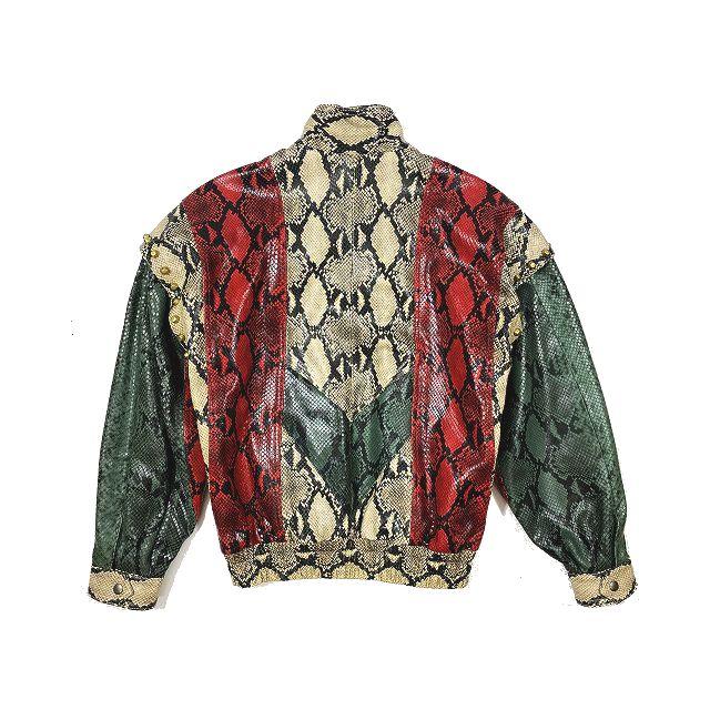 GUCCI 美品 18AW グッチ パイソン プリント レザー ボンバー GUCCI 美品 18AW グッチ パイソン プリント レザー ボンバー