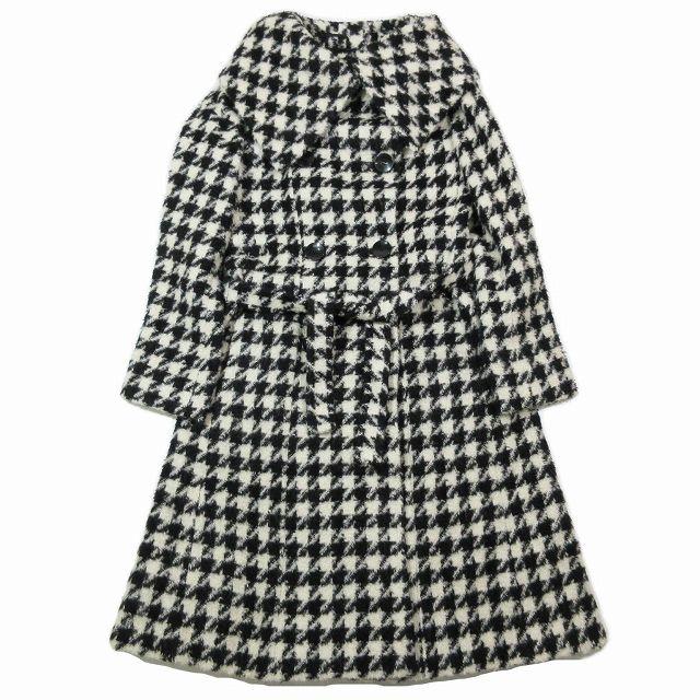 Max Mara ウール コート 千鳥格子 黒 × 白