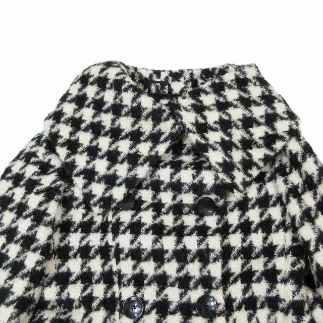 Max Mara ウール コート 千鳥格子 黒 × 白