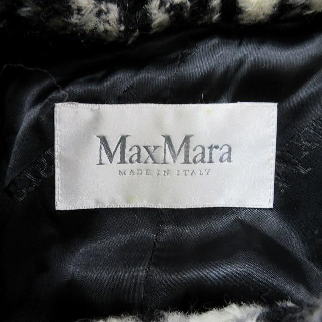 マックスマーラ MAX MARA 白タグ 高級ライン 千鳥格子 ウール ロング 