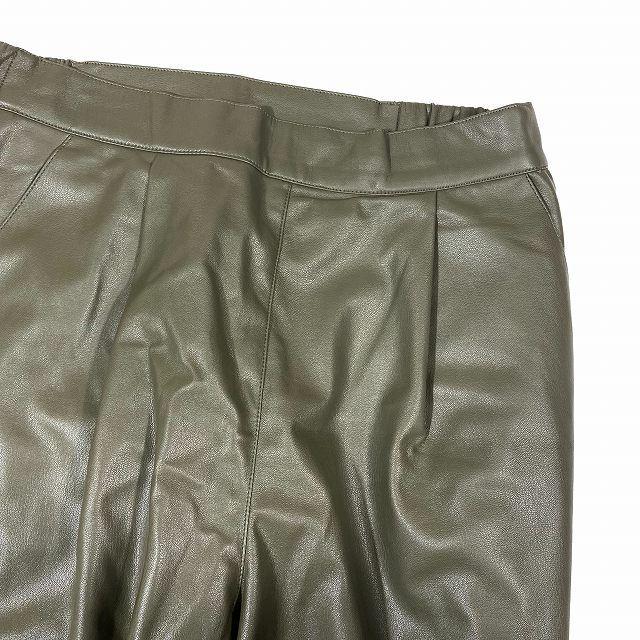 美品 エリオポール heliopole フェイクレザーテーパードパンツ ボトムス カーキ ECO LEATHER TAPERED PANTs サイズ36 22003022066｜vectorpremium｜02