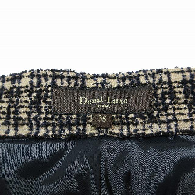 美品 デミルクス ビームス Demi-Luxe BEAMS チェック テーパードパンツ 