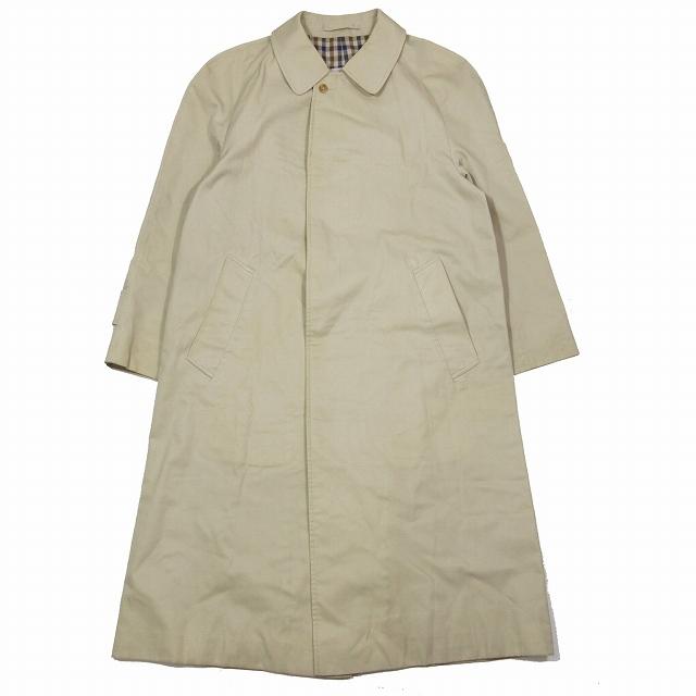 アクアスキュータム AQUASCUTUM 英国製 ステンカラーコート ジャケット ロング クラブチェック柄裏地 ベージュ/5▲B12｜vectorpremium｜02