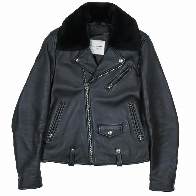 FREAK'S STORE ダブルライダースジャケット Lブラック ラムレザー