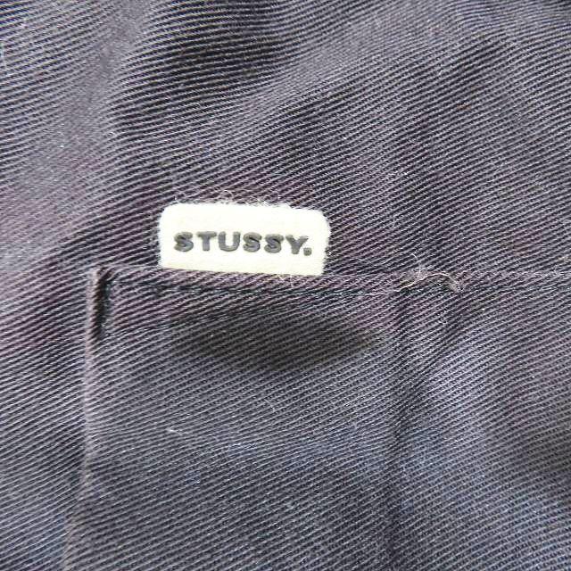 ステューシー STUSSY ワークシャツ ボタンダウン カジュアル 半袖 オーバーサイズ 黒 ブラック L メンズ｜vectorpremium｜03