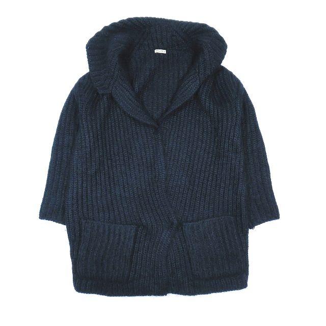 ミュウミュウ miumiu ロングカーディガン ニット 長袖 モヘア ガウン  