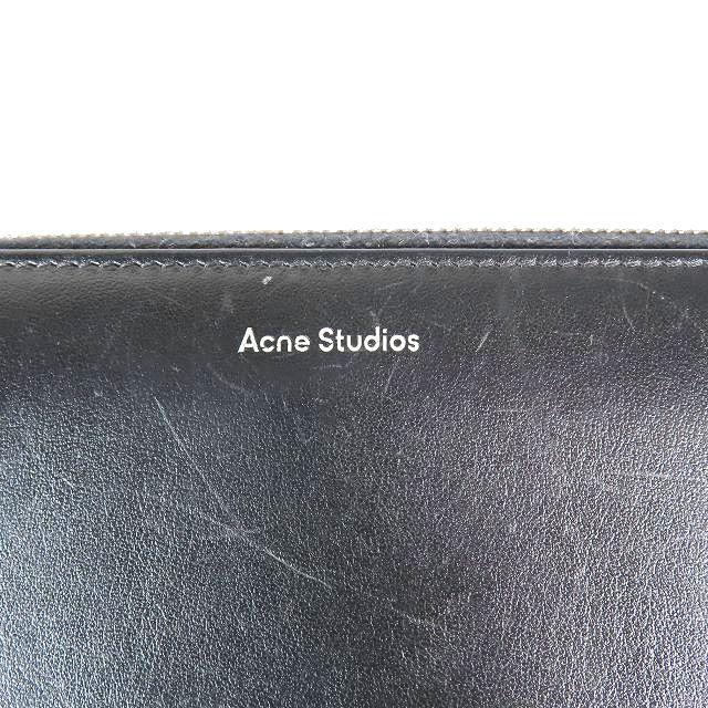 アクネ ストゥディオズ Acne Studios ラウンドファスナー 長財布 小銭入れ レザー ウォレット 黒 ブラック メンズ レディース｜vectorpremium｜03