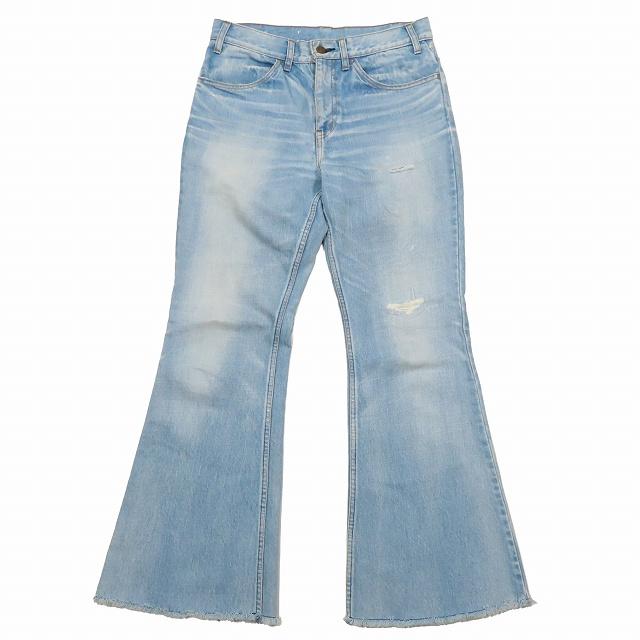 ノーウォス NOWOS フレア デニム ジーンズ カットオフ ワイドパンツ M 