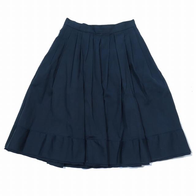 フォクシーニューヨーク FOXEY タックフレアスカート 40 ダーク