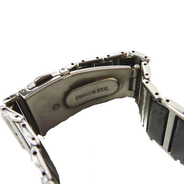 テクノス TECHNOS ステンレス スチール アナログ クォーツ式 腕時計 TBM674 シルバー ブラック メンズ｜vectorpremium｜03