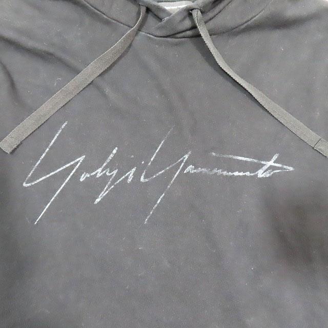 ワイスリー Y-3 Distressed Signature Hoodie シグネチャーグラフィック パーカー フーディ プルオーバー ロゴ プリント 刺繍 黒 ブラック｜vectorpremium｜03