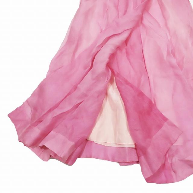 ブラミンク BLAMINK シルク ギャザー フレアスカート ロング ミモレ丈  