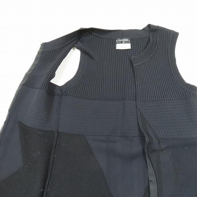 美品 シャネル CHANEL ニット ベスト ジレ ラウンドネック 
