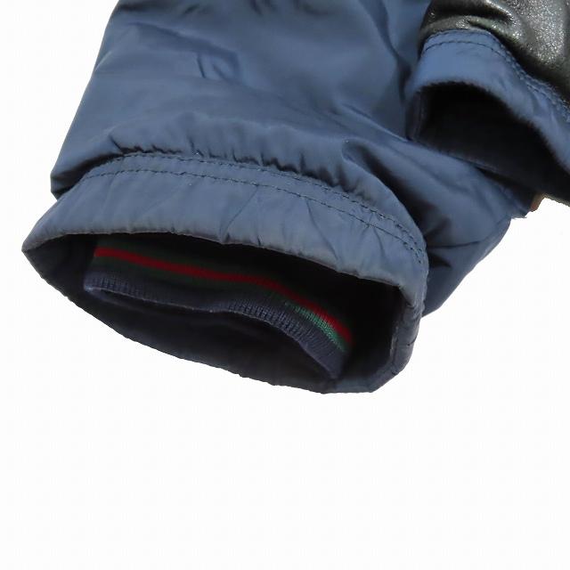 プラダ PRADA レザー切替 ダウンジャケット ブルゾン アウター MA-1  