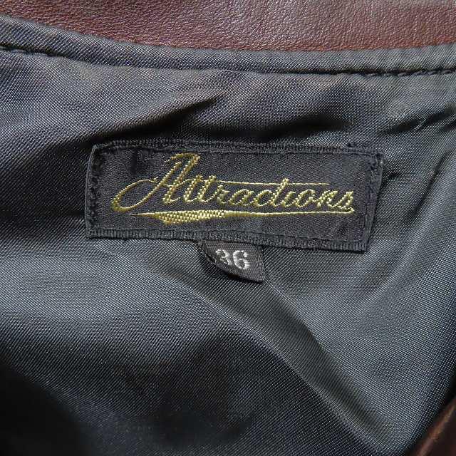 Attractions アトラクションズ スタッズ ホースハイド レザージャケット ライダース continental studded leather jacket ダークブラウン｜vectorpremium｜04