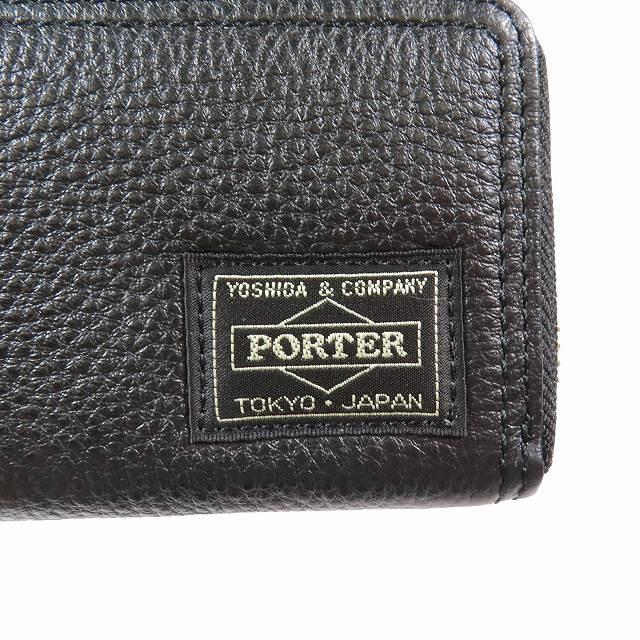 極美品 ポーター PORTER 吉田カバン カーム CALM COIN CASE コインケース 小銭入れ コンパクトウォレット レザー 黒/5 メンズ レディース｜vectorpremium｜06