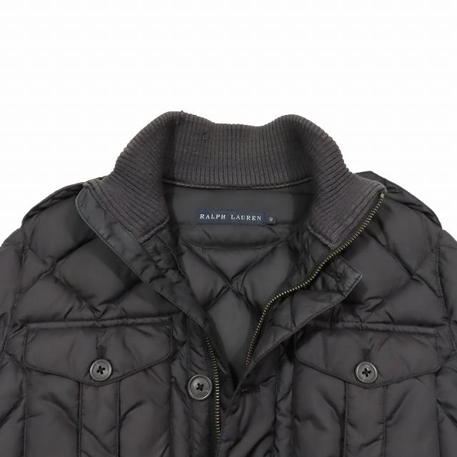 ラルフローレン RALPH LAUREN キルティング ミリタリー ダウン ジャケット ブルゾン アウター 黒 ブラック サイズ9 レディース ▲C4｜vectorpremium｜03