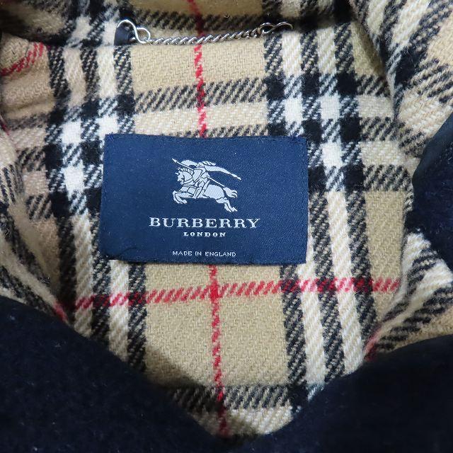 バーバリー ロンドン BURBERRY LONDON 英国製 ウール ダッフルコート アウター ノバチェック裏地 ダークネイビー サイズS メンズ ?C4｜vectorpremium｜02