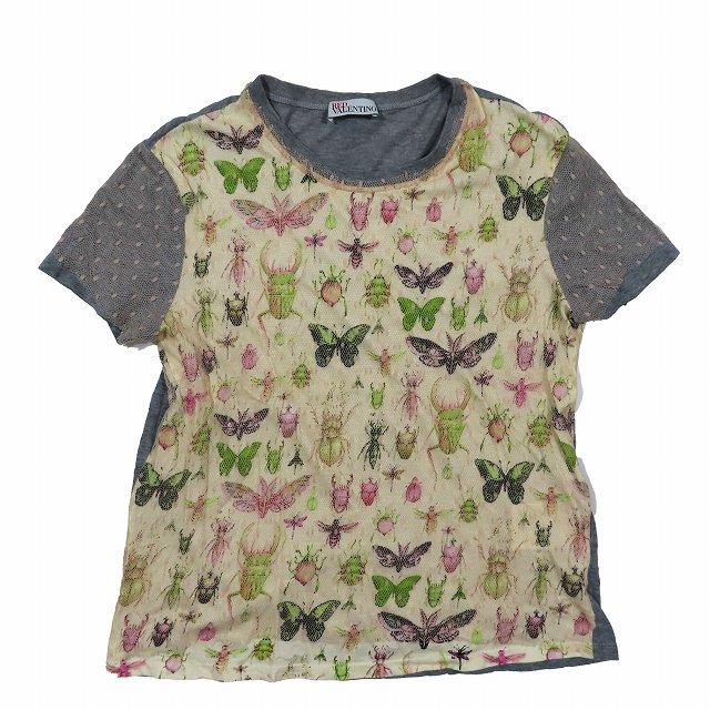レッド ヴァレンティノ RED VALENTINO 昆虫柄 バタフライ レース切替 T 