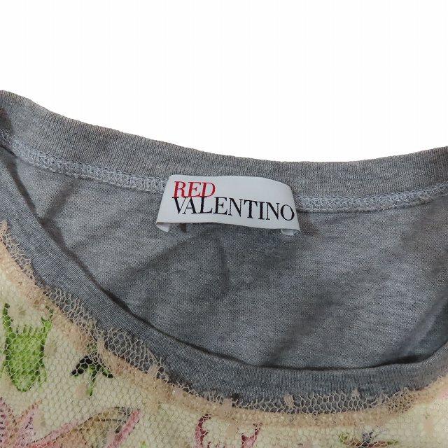 レッド ヴァレンティノ RED VALENTINO 昆虫柄 バタフライ レース切替 T 