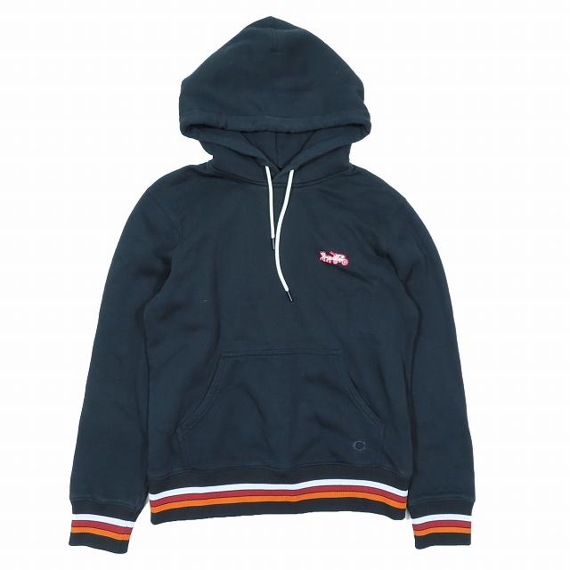 コーチ COACH 馬車ロゴ プルオーバー パーカー トップス 黒 ブラック 
