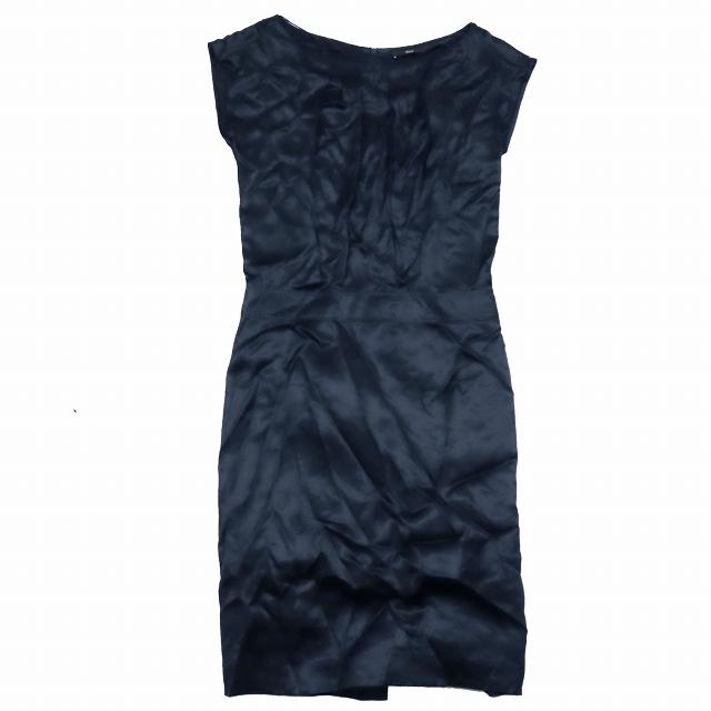ヒューゴボス HUGO BOSS シルク100% ノースリーブ ドレス ワンピース 
