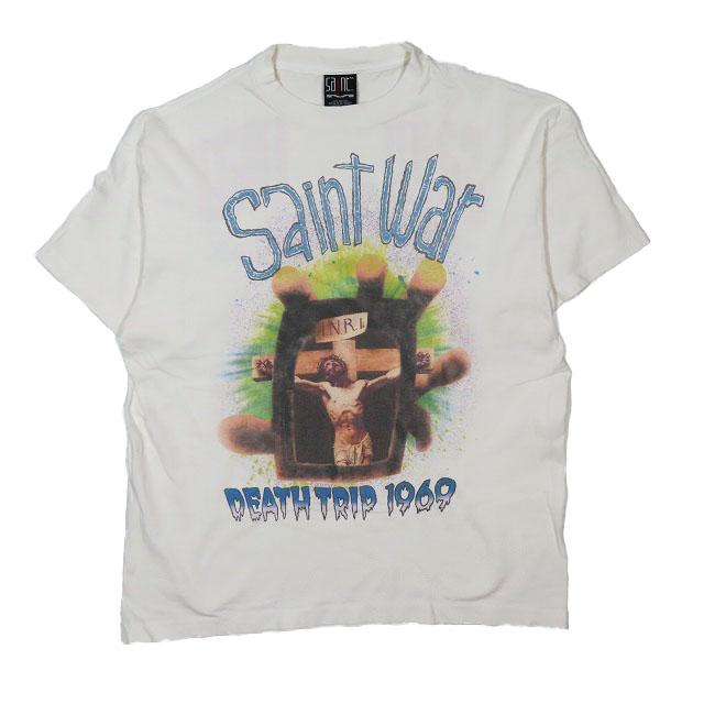 セントマイケル SAINTMICHAEL SS TEE/ SAINT WAR プリント ロゴ T 