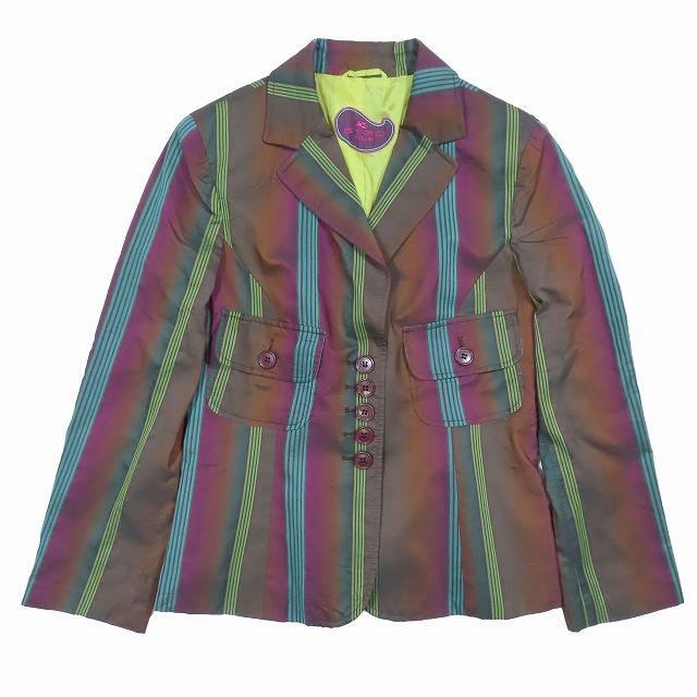 エトロ ETRO ストライプ柄 テーラードジャケット アウター 紫 パープル 