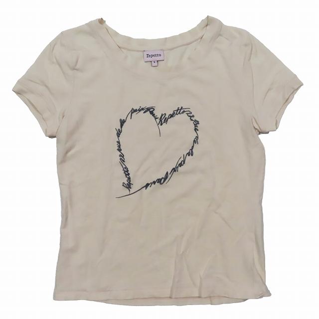 レペット Repetto ハートロゴ Tシャツ トップス 半袖 薄ピンク サイズS  