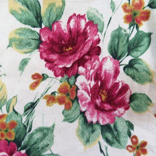 ニーマンマーカス Neiman Marcus 花柄 カシミヤ 半袖 ニット セーター 