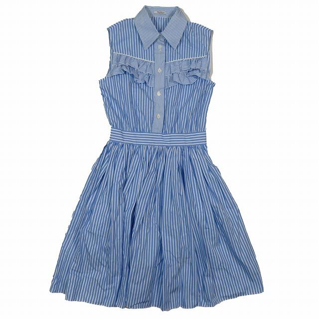 miu ミュウミュウ miumiu フリル ストライプ柄 シャツ miu ミュウミュウ miumiu フリル ストライプ柄 シャツ